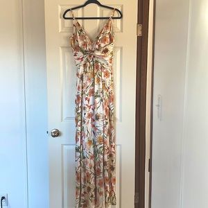 Silk Plunging Maxi Dress